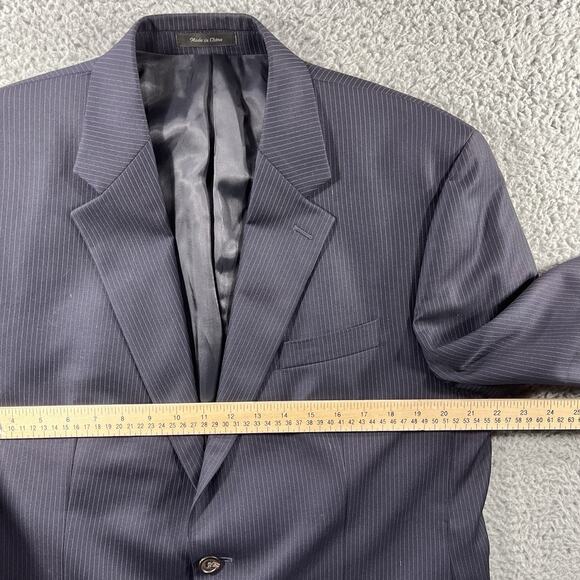 LAUREN RALPH LAUREN BLAZER MENS 42R BLUE PINSTRIPE TWO BUTTON SUIT JACKET WOOL - Picture 6 of 11
